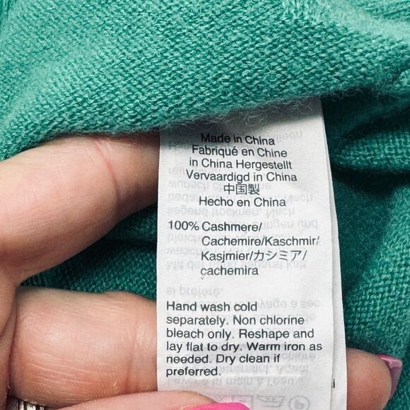 J. Crew Green Cashmere Sweater. Size Small. - Picture 2 of 14